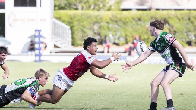 John Fineanganofo in the Meninga Cup under 18 rugby league grand final between Redcliffe Dolphins and Townsville Blackhawks, Sunday, April 23, 2023 - Picture: Richard Walker