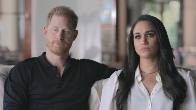 Harry and Meghan in their Netflix docuseries. Picture: Netflix