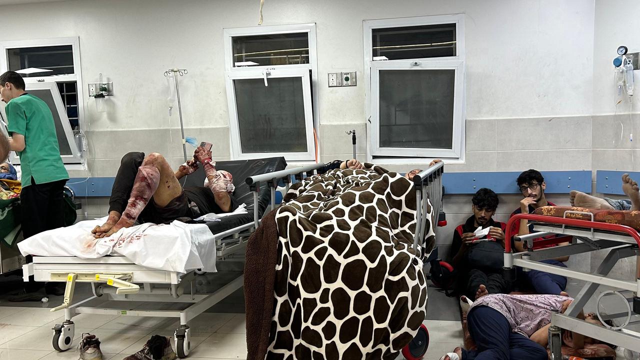 Patients rest at Al-Shifa hospital in Gaza City on November 10. Picture: AFP