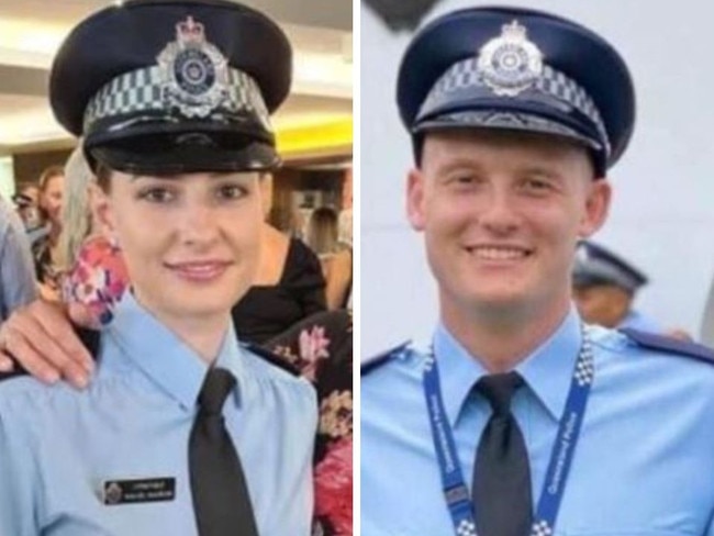 Constable Rachel McCrow, 26, and Constable Matthew Arnold, 29, were gunned down at the property in the western Darling Downs, about three hours west of Brisbane.