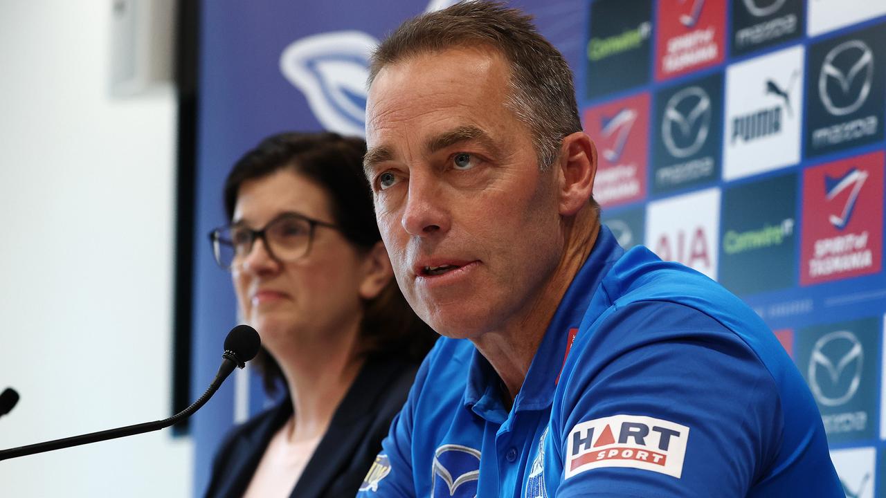 New North Melbourne coach Alistair Clarkson and president Sonja Hood. Picture: Michael Klein