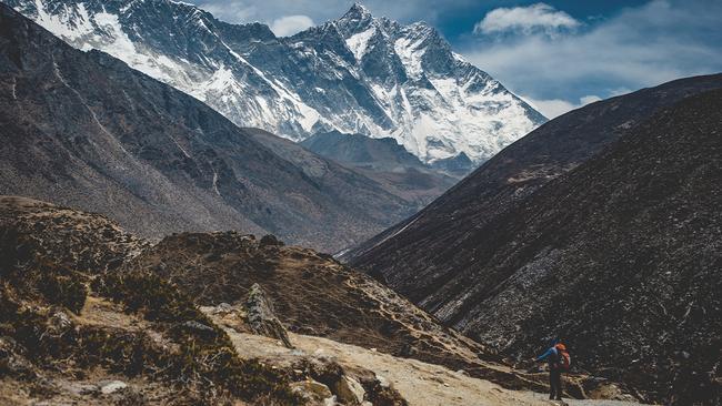 Walking into Dingboche Camp. Picture: Steve Madgwick