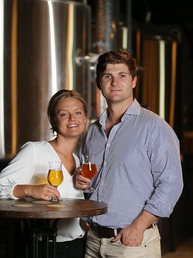 Jane Boundy and William Bligh savour a microbrewed ale at Sauce Brewing Co in Marrickville in Sydney’s inner west.