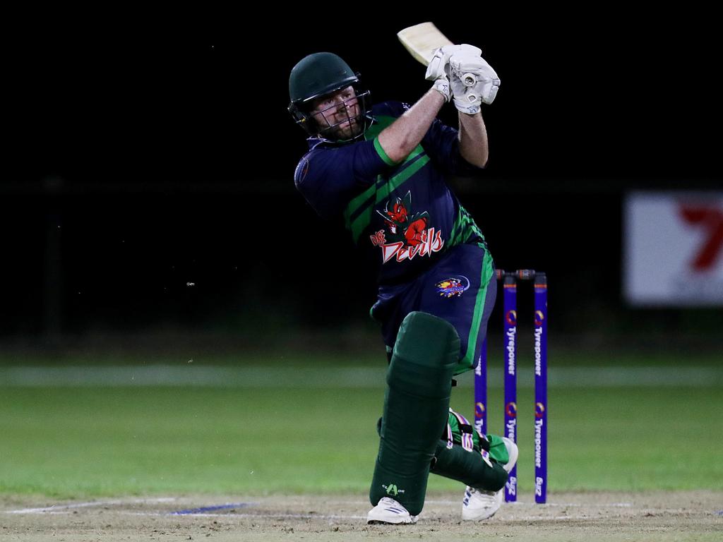 T20 Barrier Reef Big Bash: Designer First Homes Dare Devils v Halpin Hurricanes at Griffiths Park. Dare Devils' Joshua Chadwick. Picture: Stewart McLean