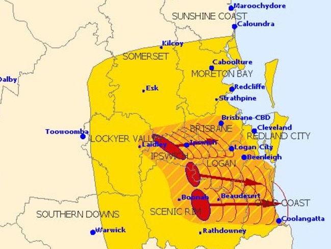 Queensland Weather Storm Warning For Southeast Queensland Covering