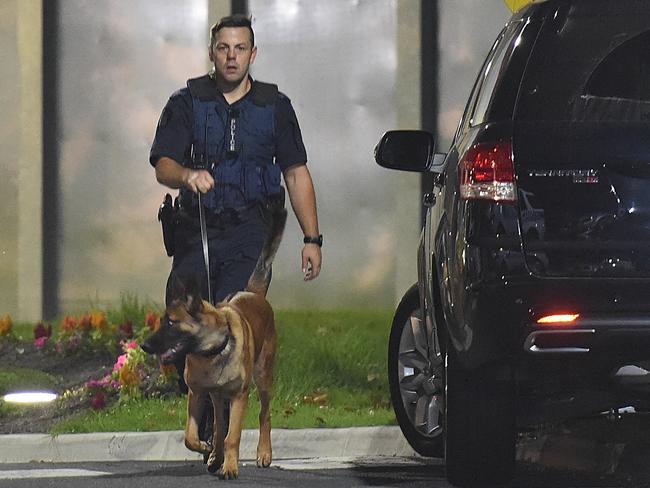 Police respond to rioting at the Parkville Youth Justice Centre. Picture: Tony Gough