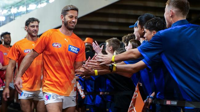 Parramatta Goannas players had the opportunity to meet the GWS Giants ahead of their Carlton blockbuster. Picture: Georgia Paul/AFL