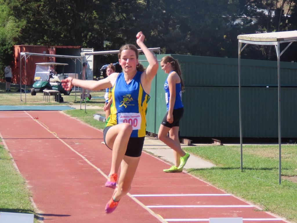 Women's 15-16 long jump. Picture: Jon Tuxworth