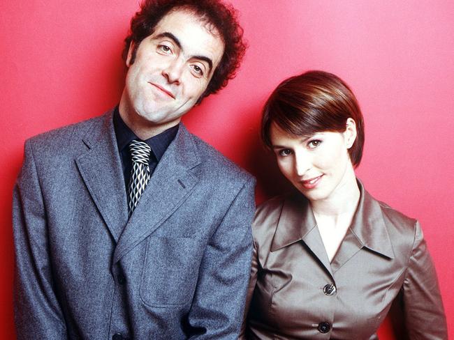 Actors Helen Baxendale and James Nesbitt on the TV show Cold Feet.