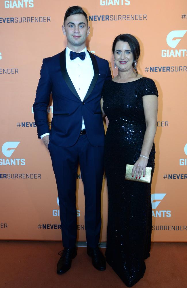 Tim Taranto and mum Jessica at the Brownlow Medal Red carpet