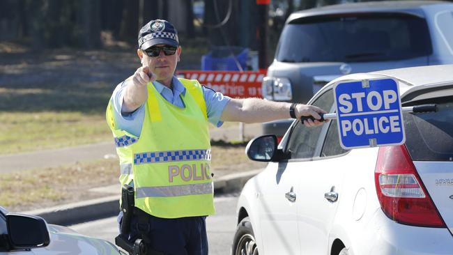 A previous random breath-testing operation on Charles Hackett Dr in St Marys. Picture: David Swift