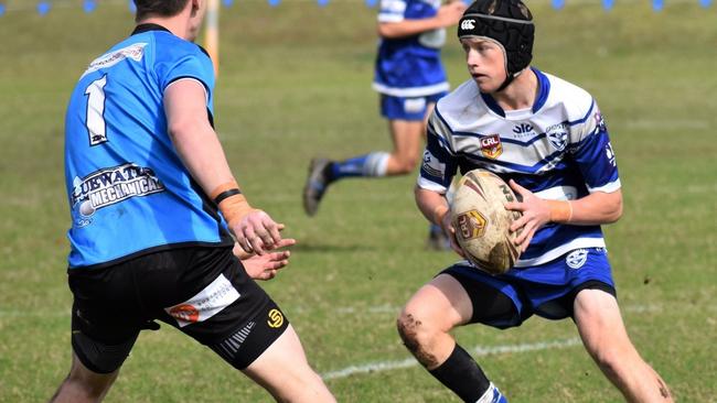 Elliot Speed in action for the North Coast Bulldogs during an under-18 clash between the Grafton Ghosts and Woolgoolga Seahorses at Frank McGuren Field in 2019.