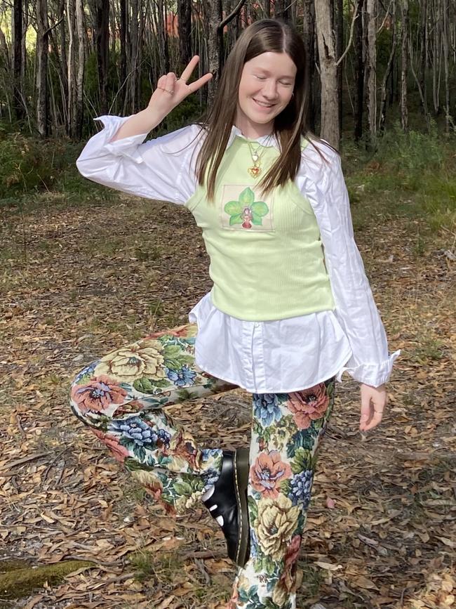 21-year-old Mallory Leckey has found success selling handpainted clothes online. Picture: Supplied