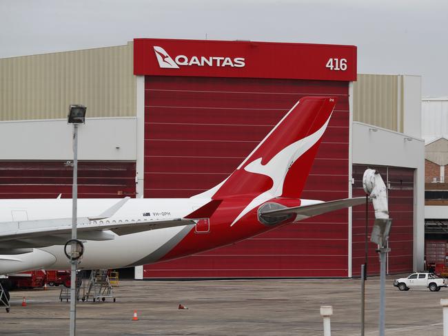 SYDNEY, AUSTRALIA - NewsWire Photos February 25, 2021: QANTAS has reported losses of around 1 billion dollars over the last year, counting the financial cost of Covid-19 on the airline. QANTAS planes are pictured at Sydney Airport today. Picture: NCA NewsWire / David Swift