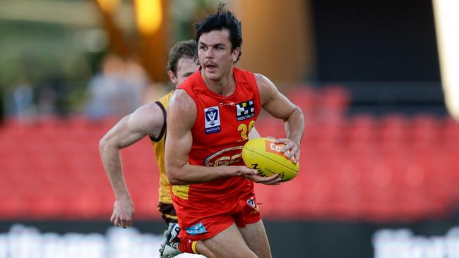 Elijah Hollands in action for Gold Coast during VFL finals. Picture: Russell Freeman/AFL Photos via Getty Images