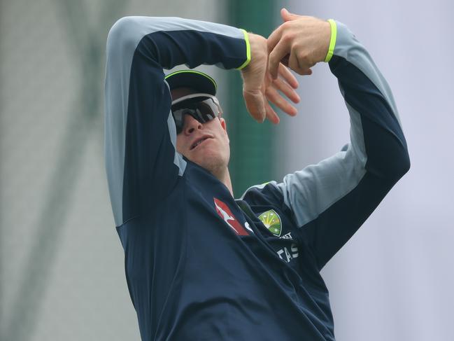 GALLE, SRI LANKA - JANUARY 27: Matthew Kuhnemann of Australia bowls during an Australia nets session at Galle International Stadium on January 27, 2025 in Galle, Sri Lanka. (Photo by Robert Cianflone/Getty Images)