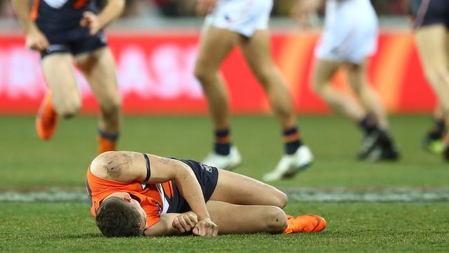 Josh Kelly left motionless after a sling tackle.