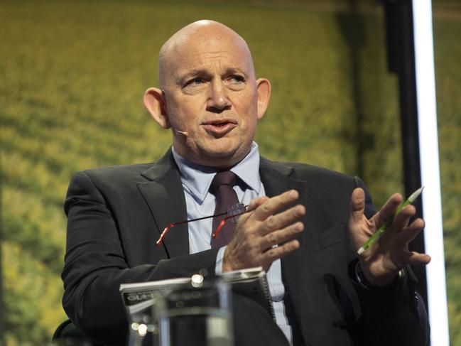 Wednesday 1st June 2022.  The Australian. Michael Whitehead, Head of Agribusiness Insights at ANZ at the Global Food Forum with The Australian's Associate Editor  Eric Johnston.Photograph by Arsineh Houspian