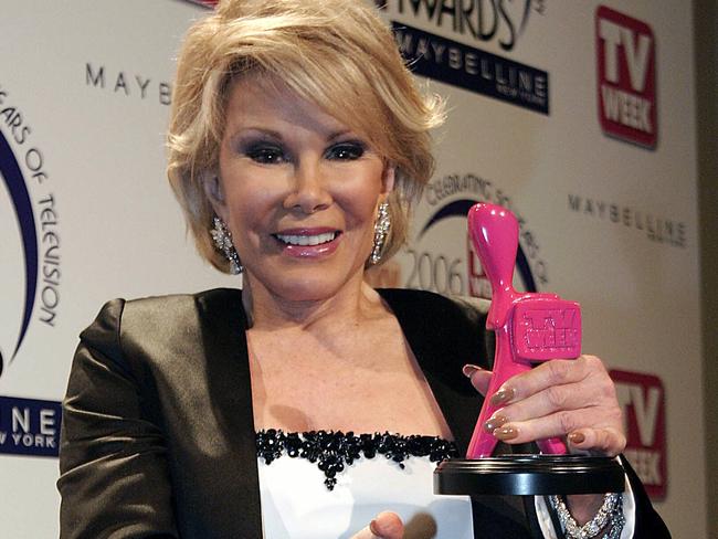 2006 Logies. Logie Awards. Joan Rivers with her pink Logie.