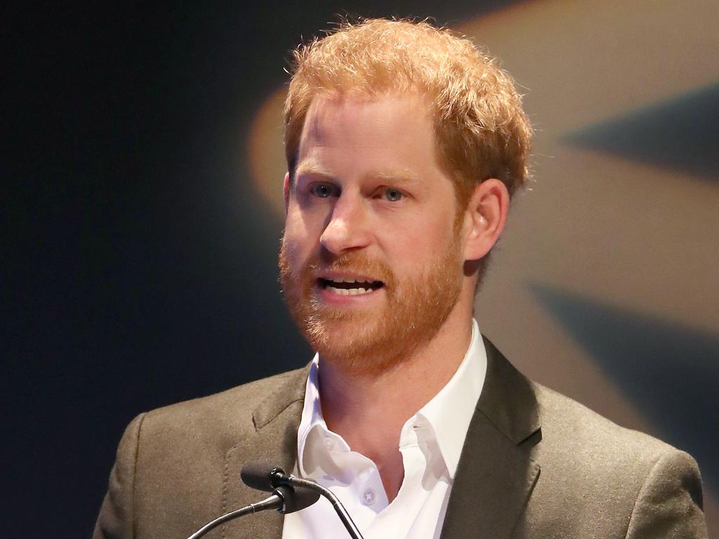 Prince Harry addresses a sustainable tourism summit in Edinburgh. His royal tag means he can ask for $US300,000 (per hour) per public speaking engagement. Picture: Andrew Milligan/Pool/AFP