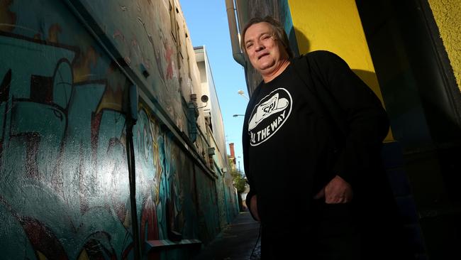 Nick Haines wants this alley off Fitzroy St to be officially named Spencer P Jones Lane. Picture: Hamish Blair