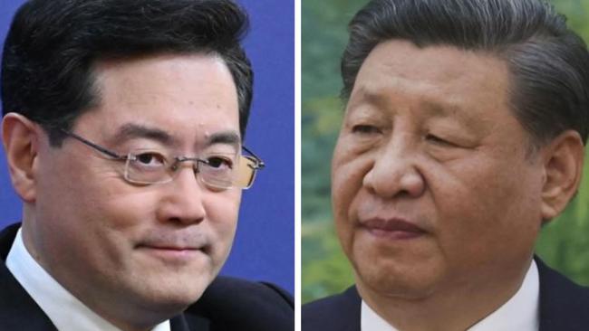 Chinese foreign minister Qin Gang, left, was removed from his post by Xi Jinping.