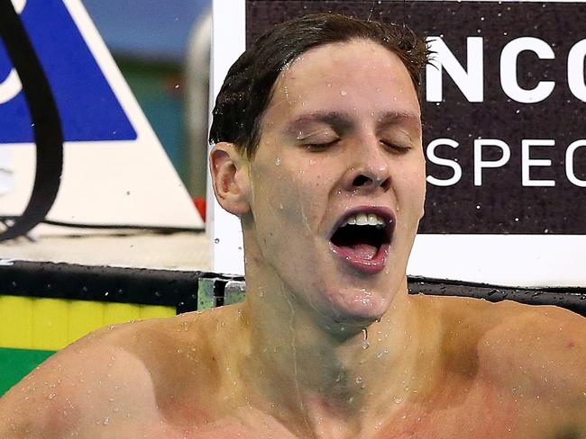 SWIMMING - Hancock Prospecting 2016 Australian Swimming Championships at SA Aquatic Centre. Men 200 LC MEtre Backstroke final. Mitch Larkin winner. Picture Sarah Reed