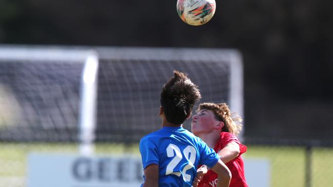 Under-14s soccer - North Geelong (Red) v Berwick City.  Picture: Mike Dugdale