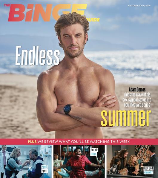 Adam Demos is on the cover of The Binge Guide, out on Sunday via Stellar. Picture: Binge