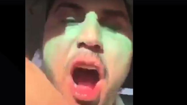 Salim Mehajer in a vile video where he verbally abuses his estranged wife and threatens to rape her parents. Picture: Nine Network.