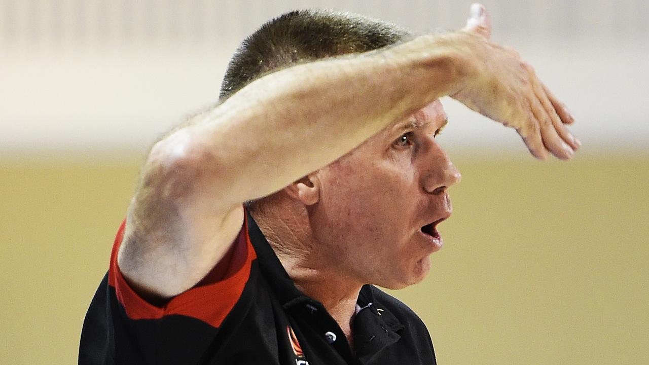 Townsville Fire v Dandenong Rangers from RSL Stadium. Fire coach Chris Lucas. Picture: Zak Simmonds