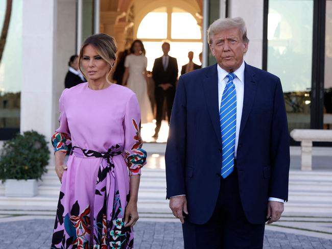 Republican presidential candidate, former US President Donald Trump and former first lady Melania Trump arrive at the home of billionaire investor John Paulson on April 6, 2024 in Palm Beach, Florida. Picture: Alon Skuy/Getty Images/AFP