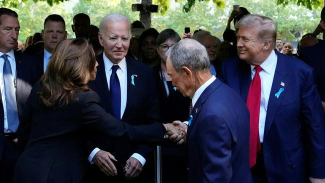 US Vice President Kamala Harris shakes hands with former US President Donald Trump. Picture: Adam Gray/AFP