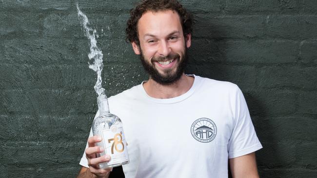 Distiller Sacha La Forgia with 78 Degrees gin — voted best in the world. Picture: Matt Loxton