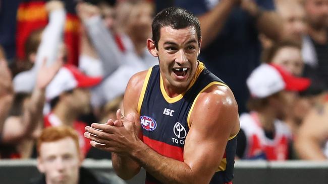 Taylor Walker kicked four goals to lead his Crows to victory over the Swans. Picture: Getty Images