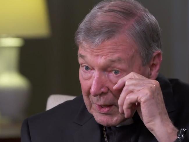 14/04/2020: Cardinal George Pell is exclusively interviewed by Andrew Bolt on Sky News following his exoneration on child sex charges.    CREDIT: Sky News