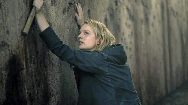 Elisabeth Moss in a scene from season 2 of the TV series The Handmaid's Tale which imagines life under a totalitarian regimen. Supplied by SBS-TV. Picture: George Kraychyk