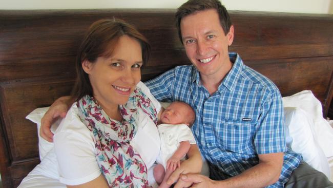 Rove McManus and wife Tasma with baby Ruby