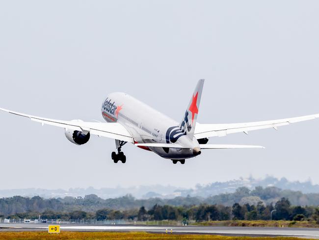 Jetstar Flight JQ49 takes off from Gold Coast Airport in the first direct route to Seoul by any low cost carrier from Australia. Picture: Luke Marsden