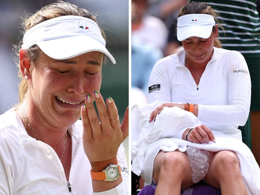 Donna Vekic couldn't hold back the tears. Pictures: Getty