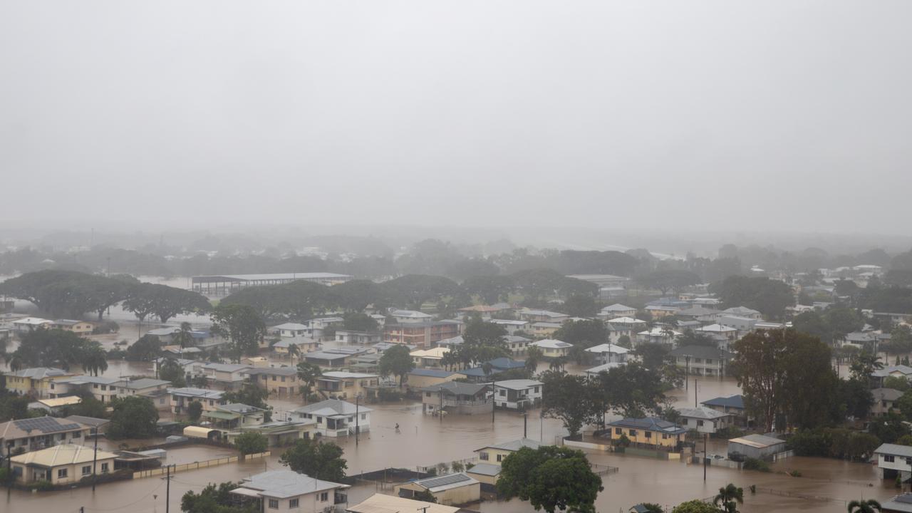 The view from the window of a CH-47F Chinook as the aircraft comes into Ingham, QLD in support of the North Queensland Floods in 2025. From late January 2025 heavy rain and flooding occurred in large areas of eastern north Queensland. Coastal and adjacent inland communities between Mackay and Cairns were the most impacted by the record breaking rain event. At the request of the Queensland Government, through the National Emergency Management Agency, the Australian Defence Force provided rotary wing support to the state-government led response to the flooding.