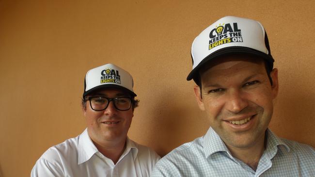 George Christensen and Matt Canavan in Bowen yesterday. Picture: Monique Preston