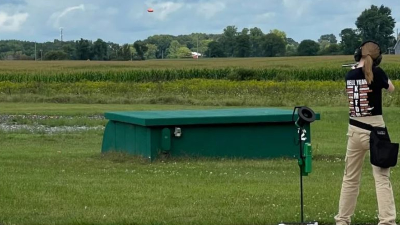 Natalie Rupnow was pictured at a gun range in a photo shared by her father earlier this year. Picture: Facebook/Jeff Rupnow