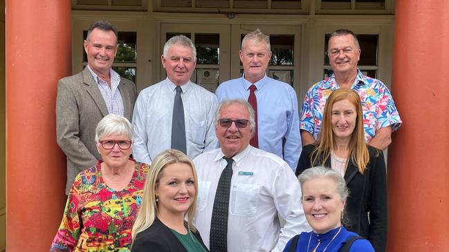 Kyogle councillors Brett McNamara, top left, Tom Cooper, Robin Harley, Rob Cullen, Janet Wilson, Olivia Taylor, John Burley, Kieran Somerville, and council elected mayor Danielle Mulholland, October 2024.