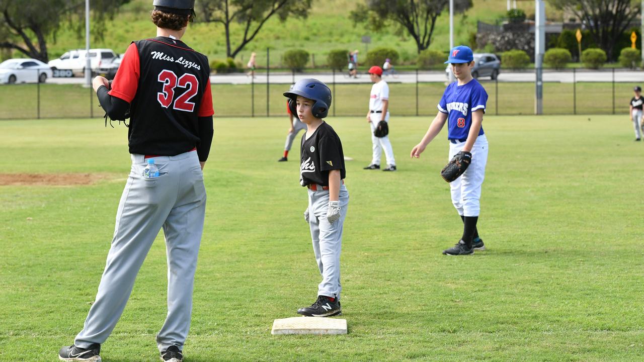 Players from Lismore Workers and North's Baseball Clubs joined in for a friendly match to launch the 2023 baseball season at Albert Park on Saturday. Picture: Cath Piltz