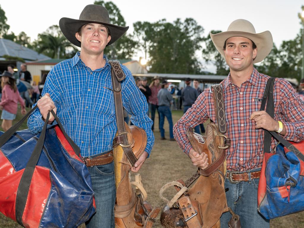 Jacob Drury and Jack Finger at Gargett Rodeo Saturday 3 June 2023 Picture: Michaela Harlow