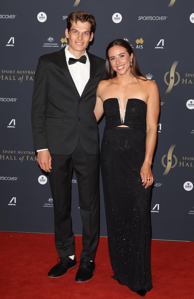 Noemie Fox and Titouan Dupras attend the Sport Australia Hall of Fame night at Crown Palladium. Picture: Brendan Beckett