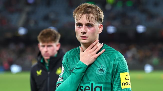 Lucas De Bolle of Newcastle United FC after the loss. Photo by Quinn Rooney/Getty Images