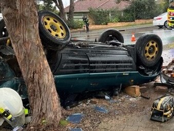 Flipping hell … man cheats death in serious crash