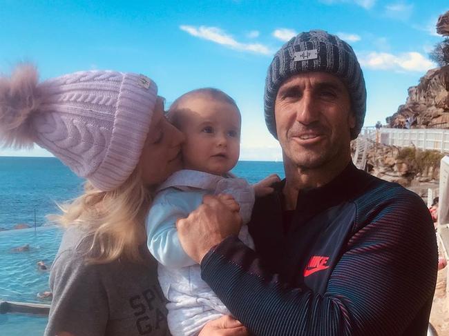 Andrew Johns with girlfriend Kate Kendall and their daughter Alice. Picture: Instagram